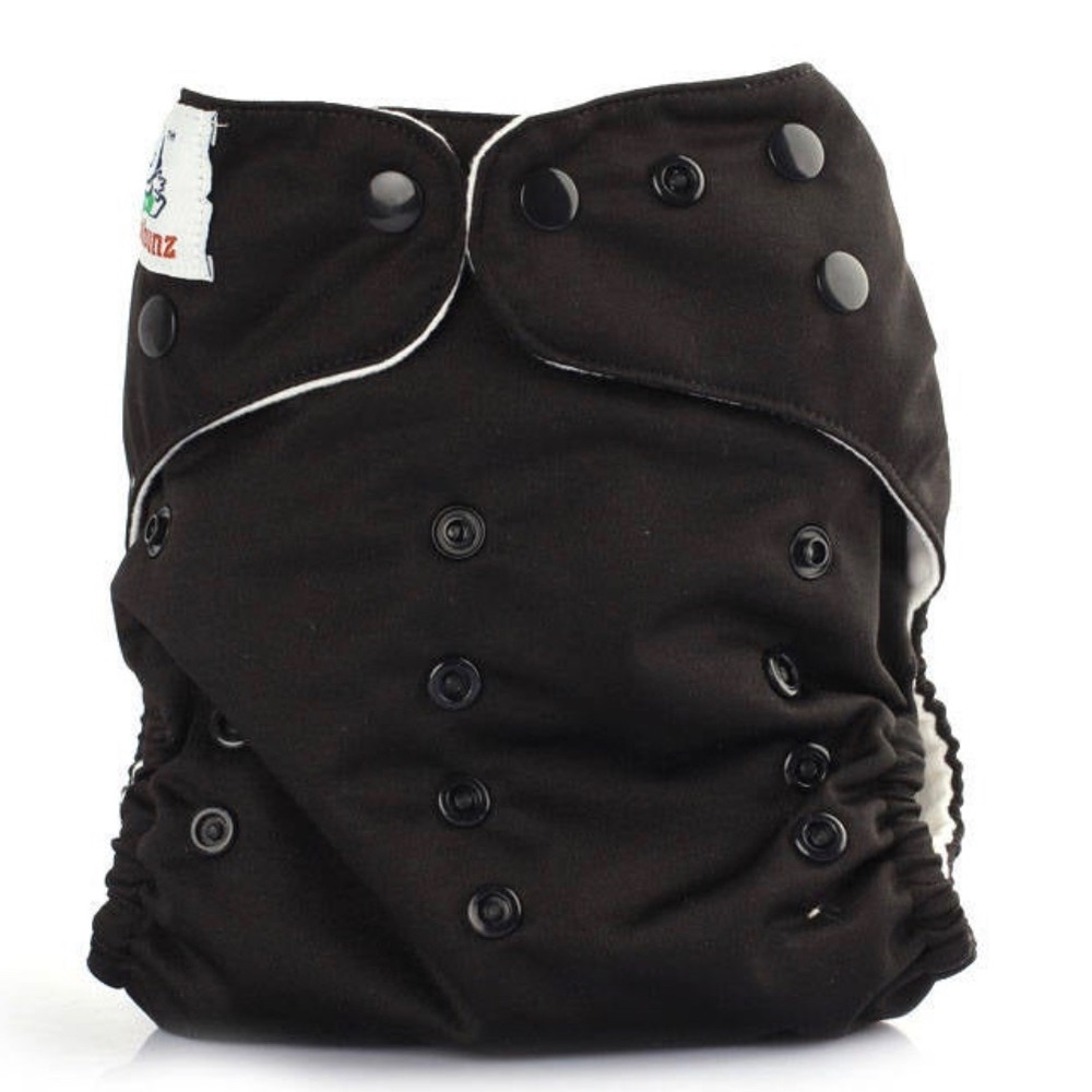 12 Diapers + 22 inserts!! Reusable Cloth Diapers Black Pocket Insert